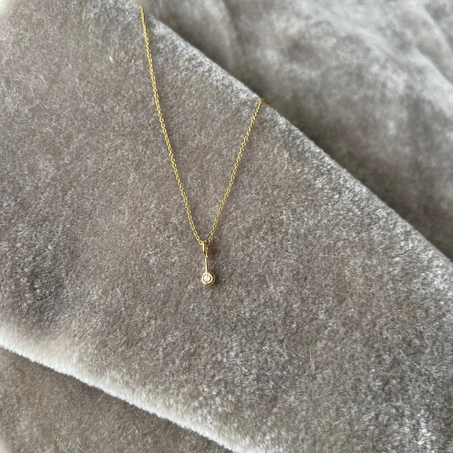Petite Diamond Drop Pendant Necklace