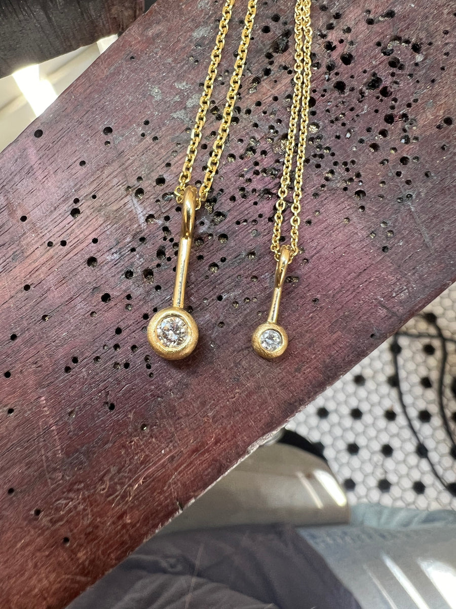 Petite Diamond Drop Pendant Necklace